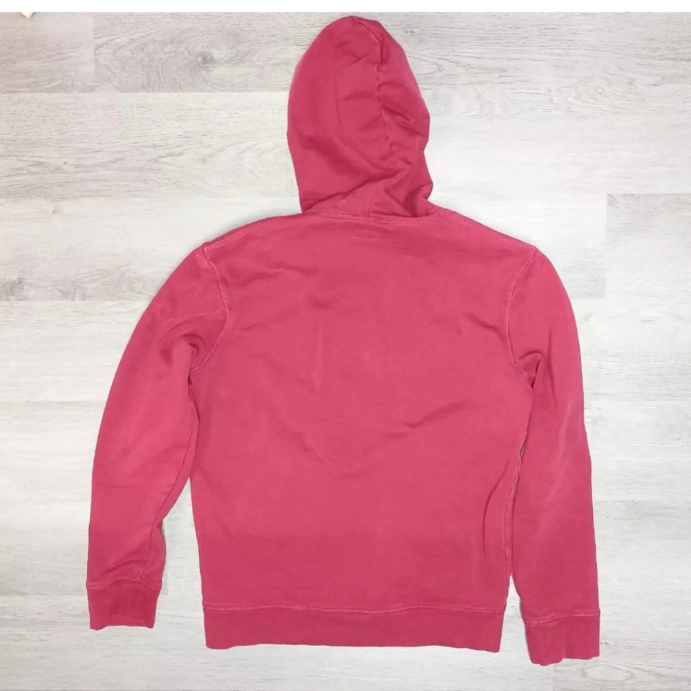 True Religion Red Maroon Pullover Pocket Logo Hoodie Sweatshirt Size Medium
